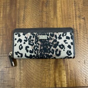 EUC Coach Leopard Zip Wallet